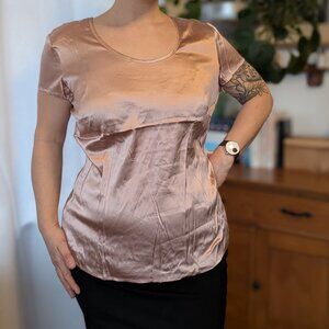 Liz Claiborne - Stretch silk top - dusty rose - 16